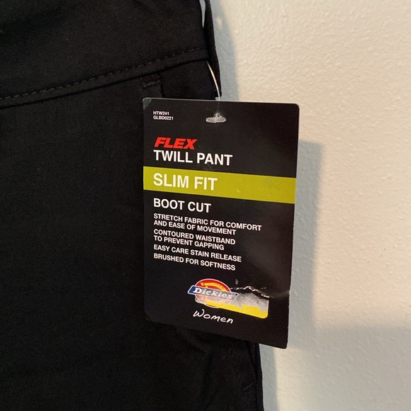 Dickies flex twill slim fit bootcut pocket black pants new size 14 and 18 - Picture 2 of 14